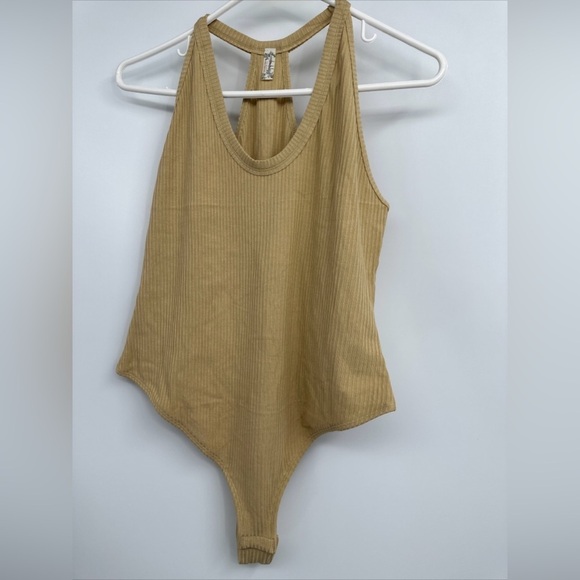 Free People Ribbed Bodysuit FP Movement in Light Mustard Size XL - Picture 1 of 5